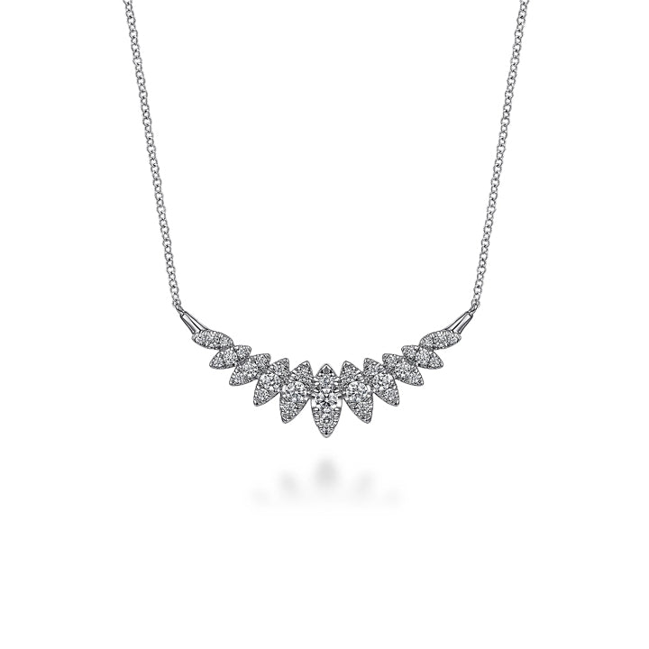 Gabriel & Co. 14K White Gold Diamond Marquise Bar Necklace - NK7250W45JJ