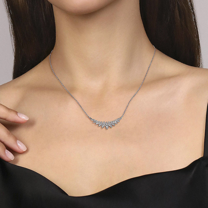 Gabriel & Co. 14K White Gold Diamond Marquise Bar Necklace - NK7250W45JJ