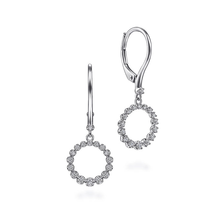 Gabriel & Co 14K White Gold Open Circle Diamond Drop Earrings - EG13849W45JJ