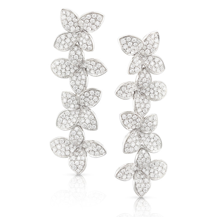 Pasquale Bruni 18K White Gold Goddess Garden Diamond Earrings - 16168B