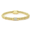 Diamonds highlighted by 18K gold Caviar beading forms this signature bracelet. Finished with a signature box clasp. LAGOS diamonds are the highest quality natural stones.18K Gold0.31 CaratBox ClaspRope Width 6mmStyle #: 05-10321-DDS