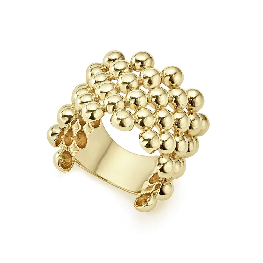 Signature Caviar beading forms this 18K gold statement ring. Comfortable and easy to wear.18K GoldBand Width 17mmStyle #: 03-10195-7