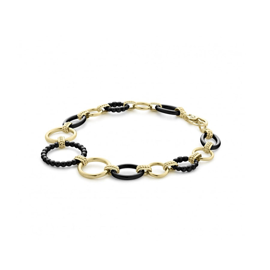 Lagos Black Caviar Gold and Black Ceramic Bracelet- 05-10340-CB7