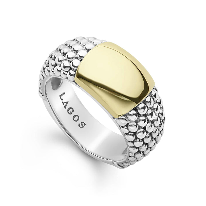 Lagos High Bar Gold Caviar Ring- 03-80494