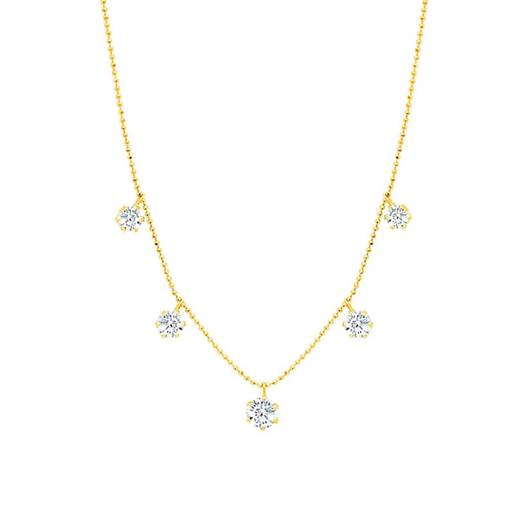 Graziela 18k Yellow Gold 2.65ctw Large Floating Diamond Neckace