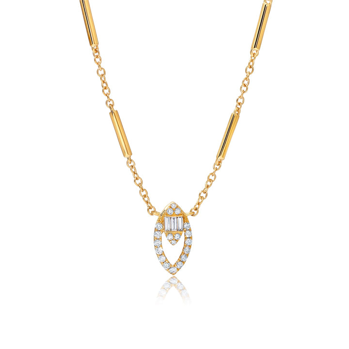 Graziela 18K Yellow Gold Asa Diamond Marquesa Pendant Necklace