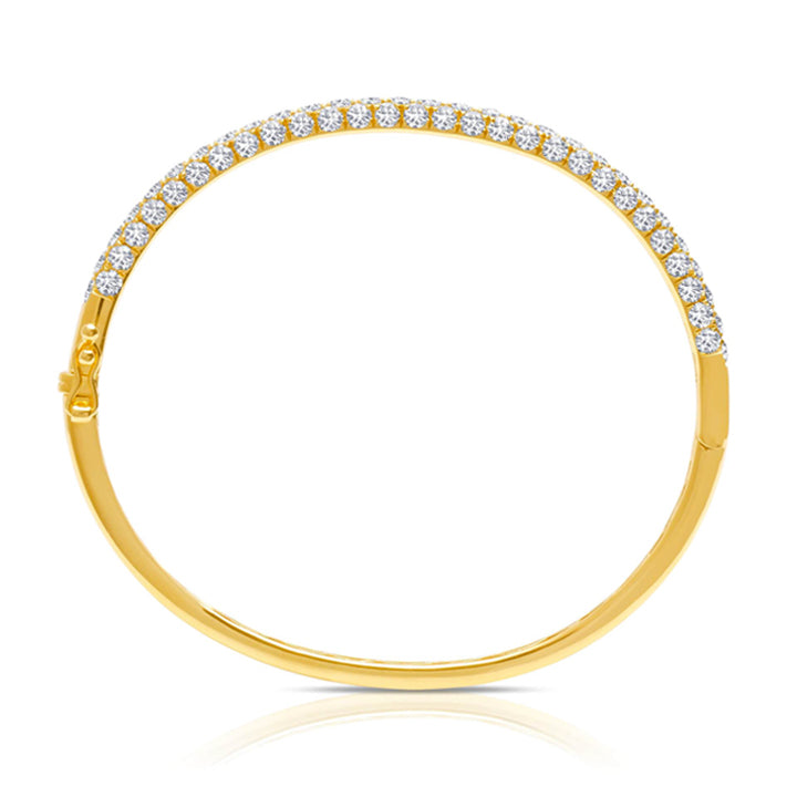Graziela 18K Yellow Gold Diamond 3 Sided Bangle Bracelet