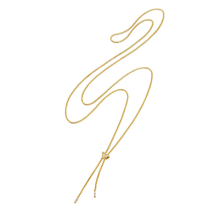 Graziela 18k Yellow Gold Baguette Bolo Necklace