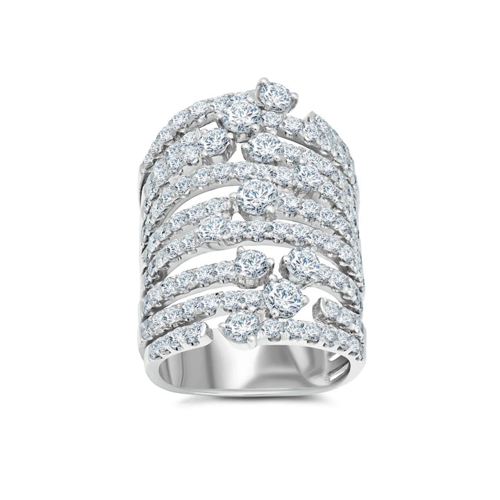 Graziela 18K White Gold 4.15ctw Diamond Cage Ring