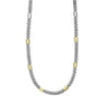Smooth stations of 18K gold and sterling silver surrounded by Caviar beading. Finished with a signature lobster clasp.Sterling Silver & 18K GoldSignature Lobster ClaspDimensions 6mm x 8mmRope Width 5mmSTYLE #: 04-81118