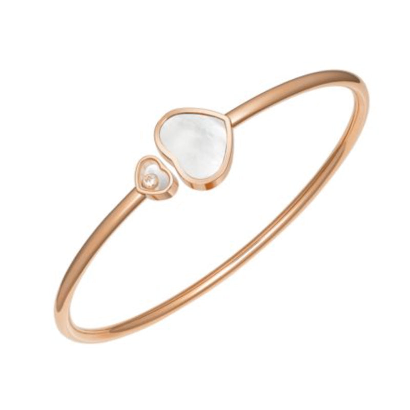 Chopard 18k Rose Gold Happy Hearts Mother-of-Pearl Bangle Bracelet- 857482-5303