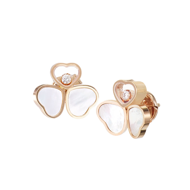 Chopard 18K Rose Gold Happy Hearts Wings Earrings- 83A083-5301