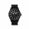 The Pilots Watch Automatic TOP GUN is equipped with the IWC-manufactured 32110 calibre. The robust and reliable automatic movement has bidirectional pawl-winding that builds up a power reserve of 72 hours. With a diameter of 41 millimetres, this sporty watch is housed in a case made of non-reflecting, black zirconium oxide ceramic and fits perfectly on any wrist. Case: Ceramic, 41mm x 11.4mm Dial: Black dial with luminescence  Movement: Automatic, self-winding, 72 hours power reserve Strap: Blac
