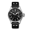 In 2016, IWC took a step back towards the roots of the Big Pilot's Watch and gave it a gentle facelift. The IWC-manufactured 52110-calibre movement unites some of watchmaking's greatest achievements. It features an efficient Pellaton automatic winding system with parts made from black or white ceramic. With the help of two barrels, it builds up a reserve of 7 days. The display at 3 o'clock indicates the time remaining until the movement comes to a stop. The Big Pilot's Watch has a date display a