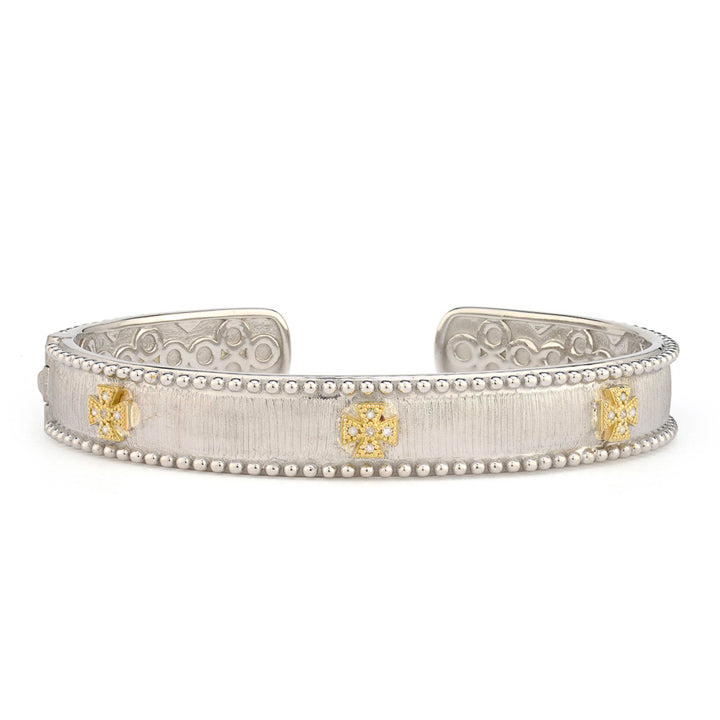 Jude Frances Mixed Metal Narrow Beaded Maltese Cuff- B026Q-WD-6.5-Y-S