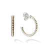 Hoop earrings with 18K gold and sterling silver Caviar beading. Finished with 14k gold post backing.- Sterling Silver & 18K Gold- 14K Gold Post- Diameter 35mm- Width 3mm- STYLE #: 01-81154-35