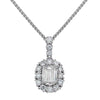 Christopher Designs pendant with 0.57ct L'Amour Crisscut diamond center accented with 0.52cttw. Round cut diamonds set in 18K white gold.