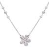 Christopher Designs flower pendant with L'Amour Crisscut pear shape diamonds 1.54cttw. and round diamonds 0.96cttw. diamonds in 18k white gold .