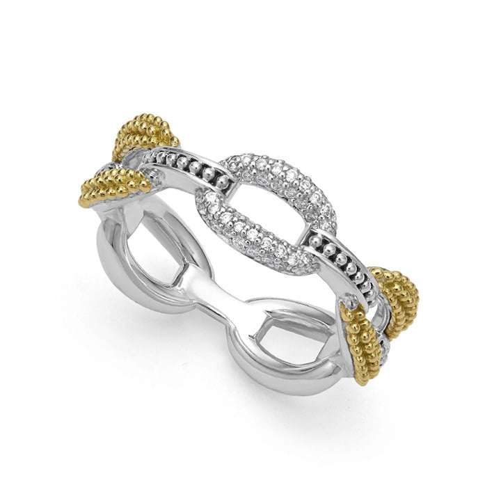 Lagos Caviar Lux Small 18K Gold Eternity Diamond Ring - 02-80759