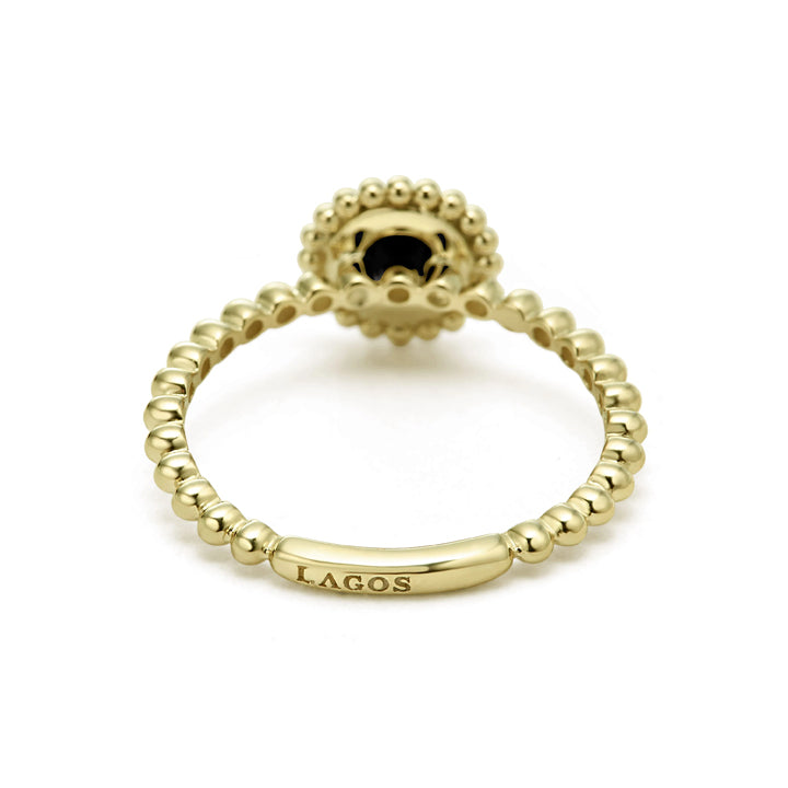 Lagos Covet Round Onyx Stacking Ring - 02-10301-OX6