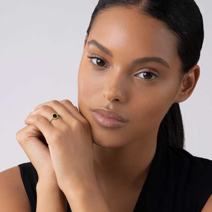 Lagos Covet Round Onyx Stacking Ring - 02-10301-OX6