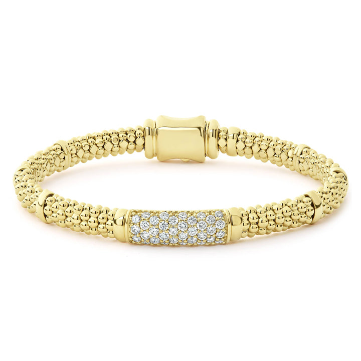 Lagos Caviar Gold 6mm Gold Pave Diamond Bracelet - 05-10323-DDM
