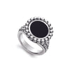 Gemstone ring with sterling silver Caviar beading. Gemstones are natural with unique hues.