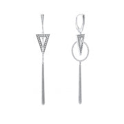 Caviar detailed sterling silver triangle, circle and linear drop earrings. Lightweight and easy to wear with other signature designs. Finished with a secure lever back closure.- Sterling Silver- Lever Back- Dimensions 90mm x 15mm- STYLE #: 01-81821-00