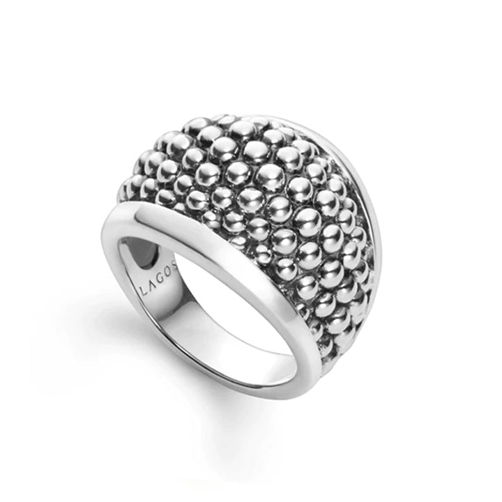 Lagos Signature Caviar Beaded Ring - 03-80294-7