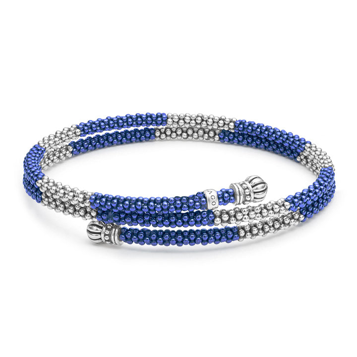 Lagos Blue Ultramarine Caviar Ceramic Beaded Wrap Bracelet - 05-81372-CL7