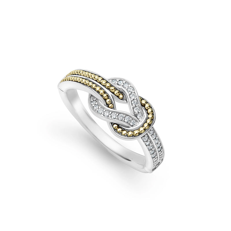 Lagos Newport Two Tone Knot Diamond Ring- 02-80736-DD6
