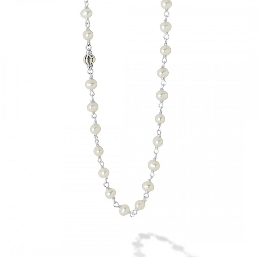 Made for layering. A versatile 36 inch freshwater cultured pearl strand joined by sterling silver. Finished with a signature lobster clasp.- Sterling Silver- Signature Lobster Clasp- Pearl measures 3-4mm- Length 36 Inches- STYLE #: 04-80608