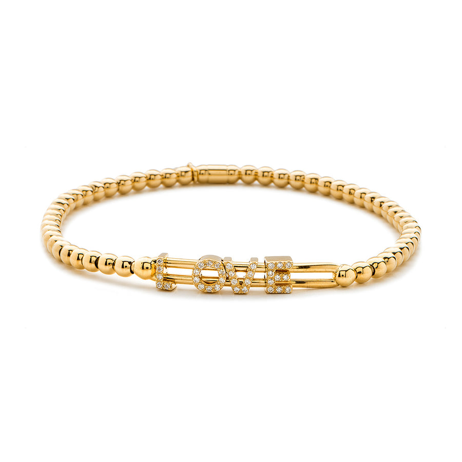 This bracelet from the Tresore collection comes in 18K white, yellow or rose gold, and is set with high quality white diamonds. 