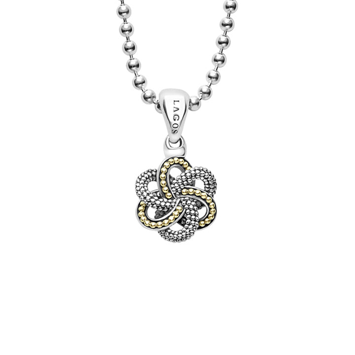 Lagos Love Knot Small Two Tone Pendant Necklace - 07-81028-ML