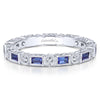 14k White Gold Diamond & Sapphire Ladies Ring