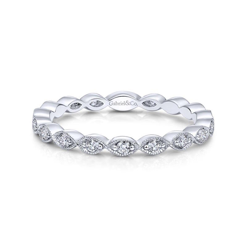 14k White Gold Diamond Ladies Ring