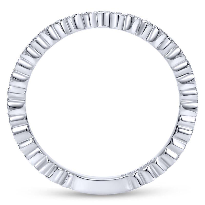 Gabriel & Co 14k White Gold Mini Alternating Shape Stackable Diamond Ring- LR4801W45JJ