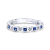14k White Gold Diamond & Sapphire Ladies Ring