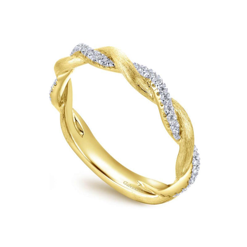 Gabriel & Co 14k Yellow Gold Stackable Diamond Ring- LR50886Y45JJ