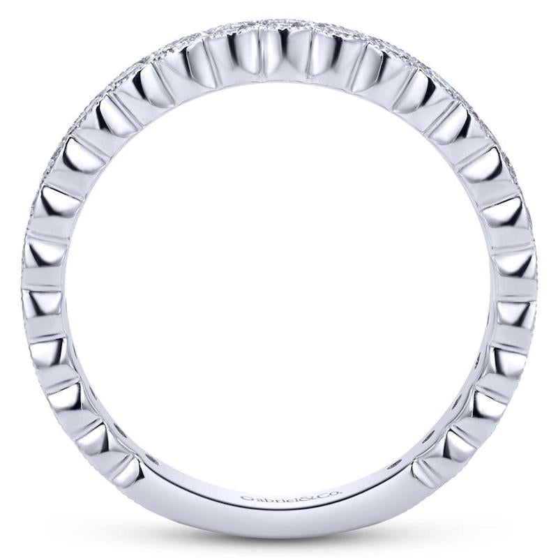 Gabriel & Co 14k White Gold Round Bezel Stackable Diamond Band- LR5139W45JJ