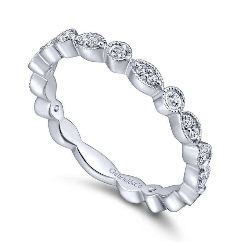 Gabriel & Co 14k White Gold Stackable Diamond Ring LR5701W45JJ