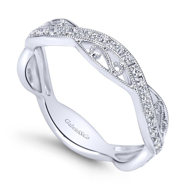 Gabriel & Co 14k White Gold Stackable Diamond Ring- LR6317W45JJ
