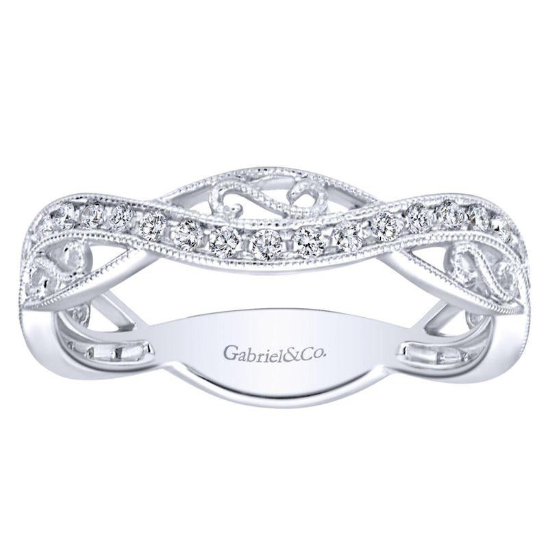 Gabriel & Co 14k White Gold Stackable Diamond Ring- LR6317W45JJ