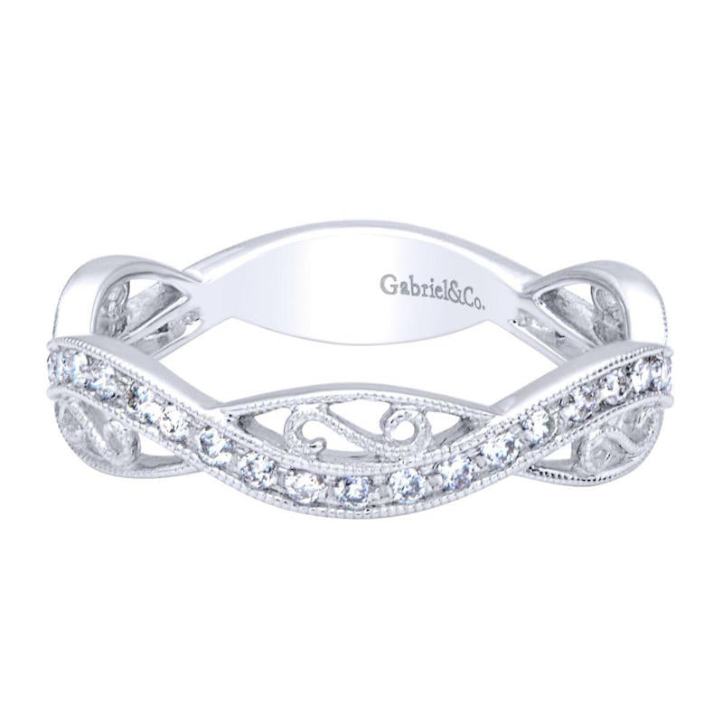 Gabriel & Co 14k White Gold Stackable Diamond Ring- LR6317W45JJ
