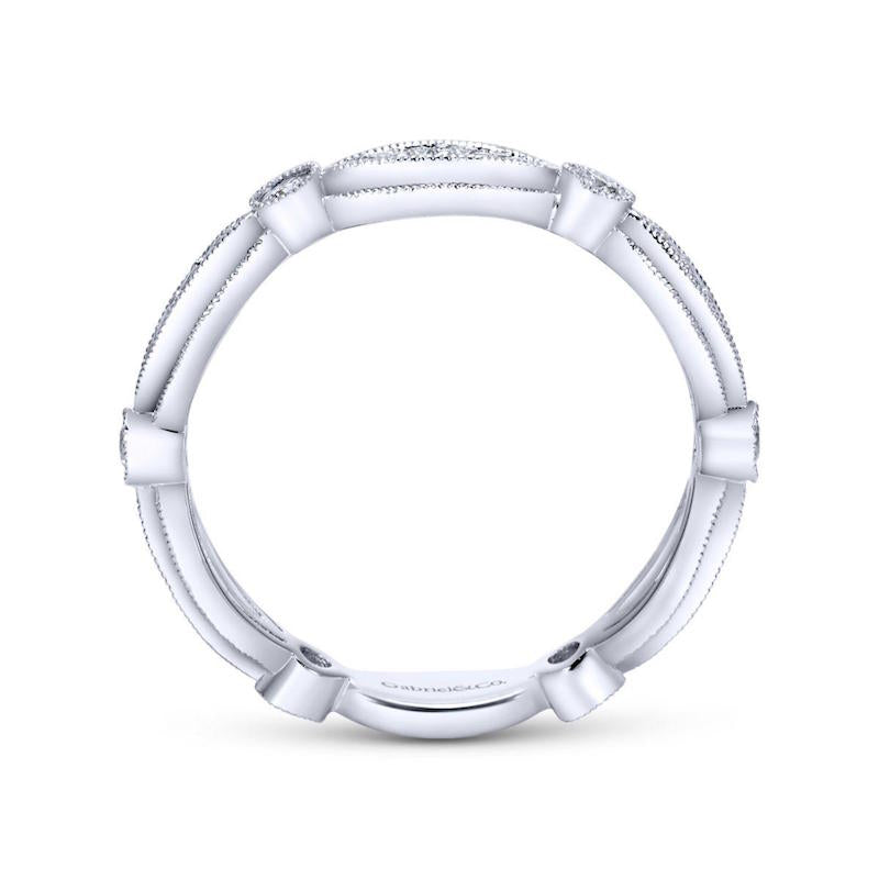Gabriel & Co 14k White Gold Stackable Diamond Ring- LR6319W45JJ