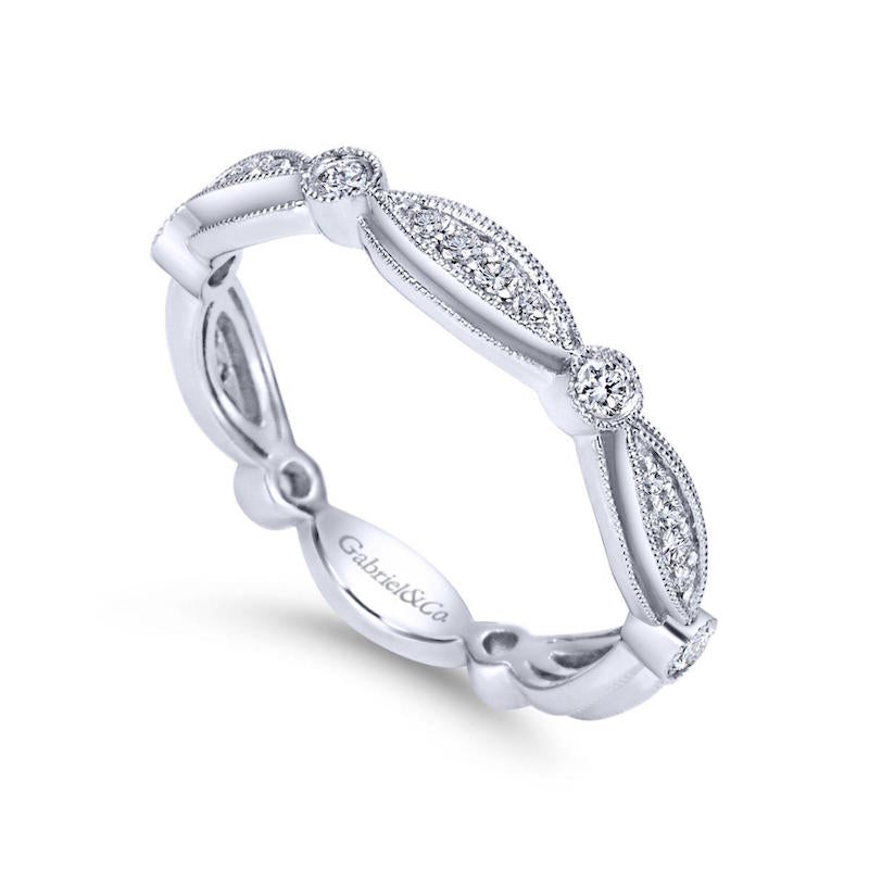 Gabriel & Co 14k White Gold Stackable Diamond Ring- LR6319W45JJ