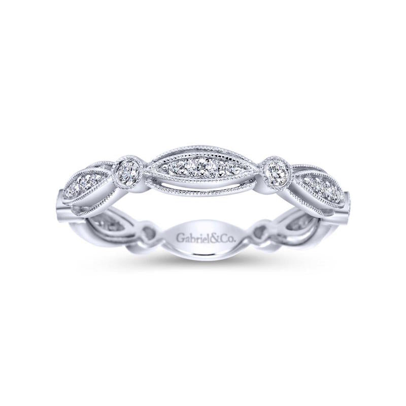 Gabriel & Co 14k White Gold Stackable Diamond Ring- LR6319W45JJ