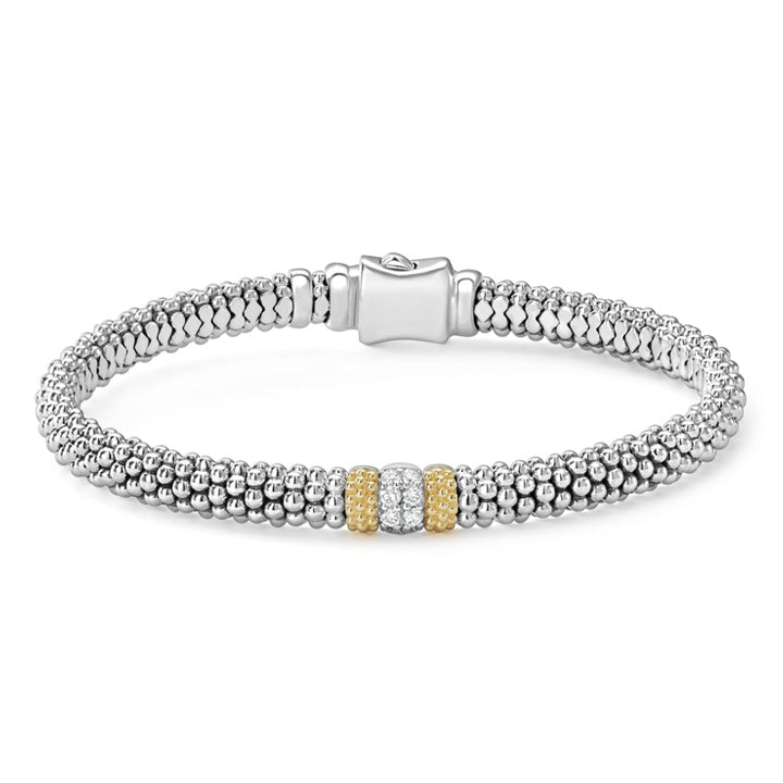 Lagos Caviar Lux 6mm Single Station Diamond Caviar Bracelet - 05-81265-DDS