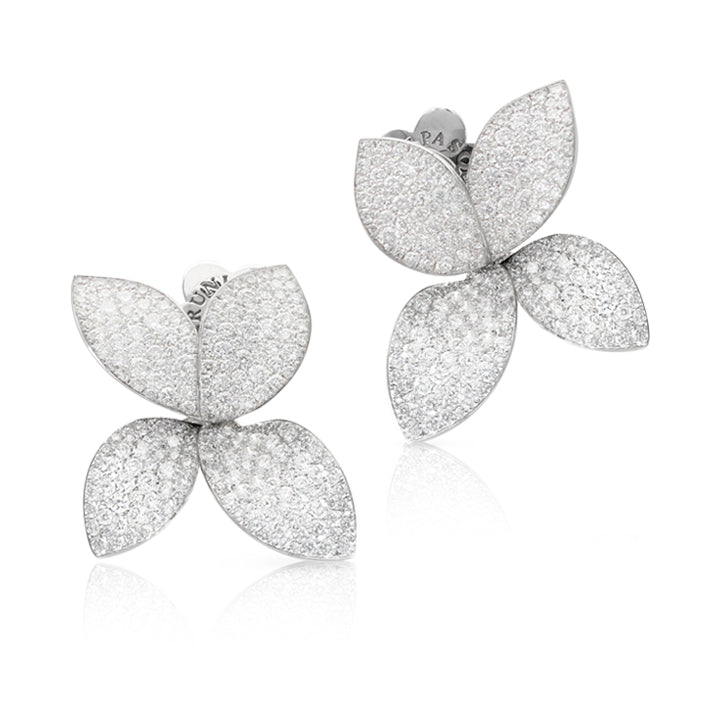 Pasquale Bruni 18K White Gold Giardini Segreti Diamond Medium Flower Earrings - 15215B