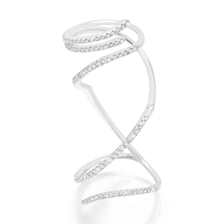 Graziela 14K White Gold Diamond Mega Swirl Ring